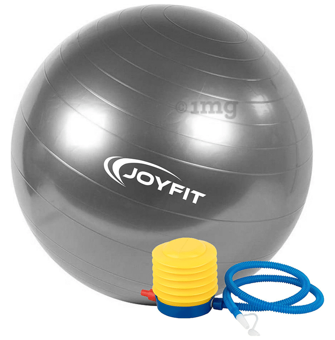 Joyfit Yoga Ball with Inflation Pump Grey Medium
