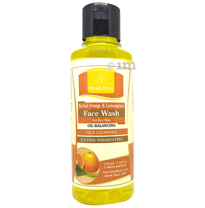 Khadi Pure Herbal Orange & Lemongrass Face Wash SLS-Paraben Free