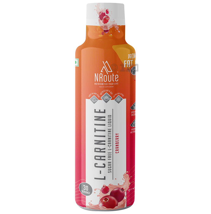 Nroute L-Carnitine Sugar Free Liquid Cranberry