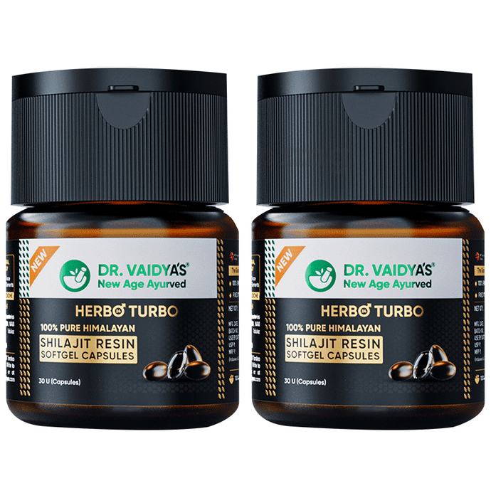 Dr. Vaidya's Herbo 24 Turbo 100% Pure Himalayan Shilajit Resin (30 Each)