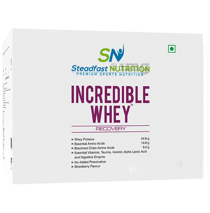 Steadfast Nutrition Incredible Whey Recovery Sachet (35gm Each) Strawberry