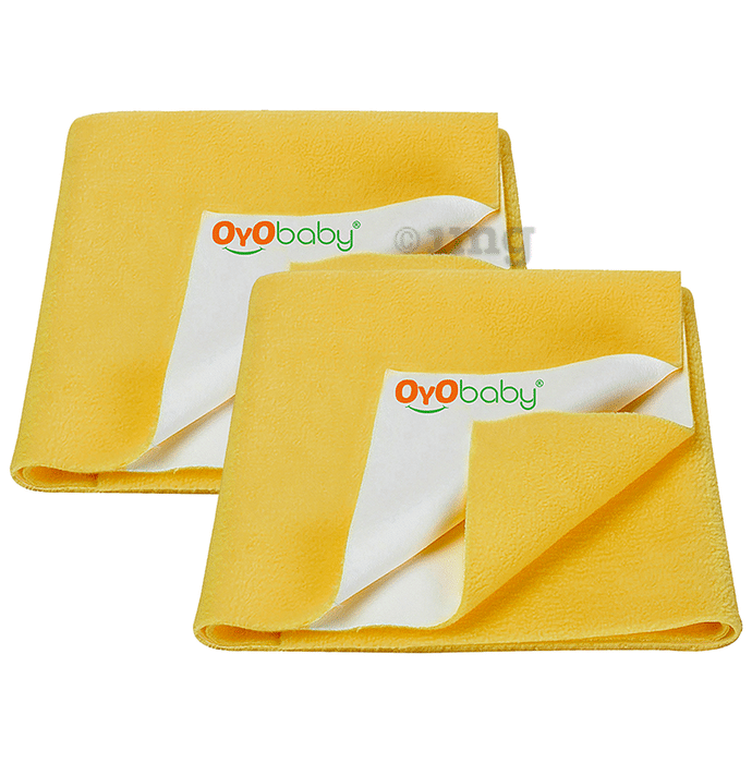 Oyo Baby Waterproof Bed Protector Dry Sheet Medium Yellow