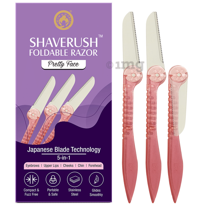 Mom & World Shaverush Foldable Pretty Face Razors