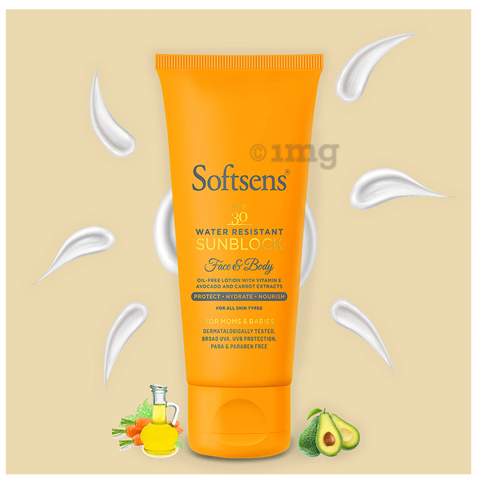 Softsens SPF 30 Water Resistant Sunblock Face and Body Lotion (50gm Each)