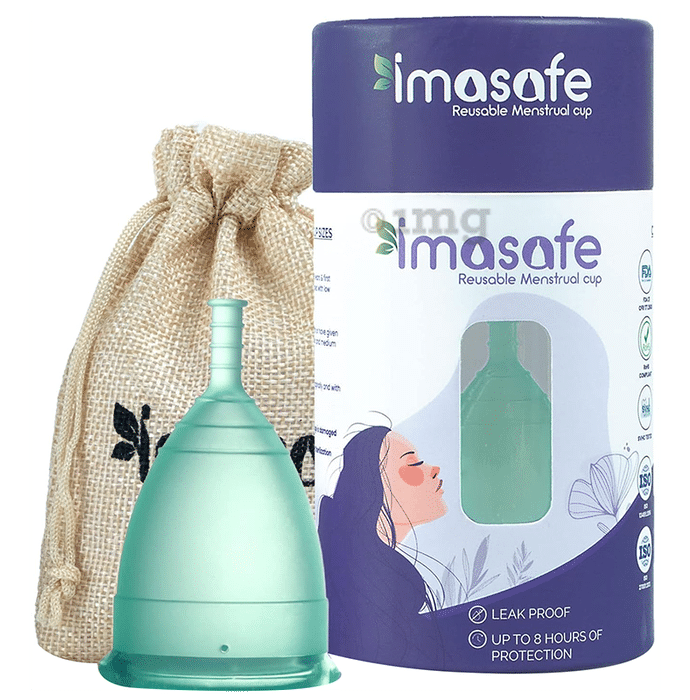 Imasafe Reusable Menstrual Cup Aqua Green Large