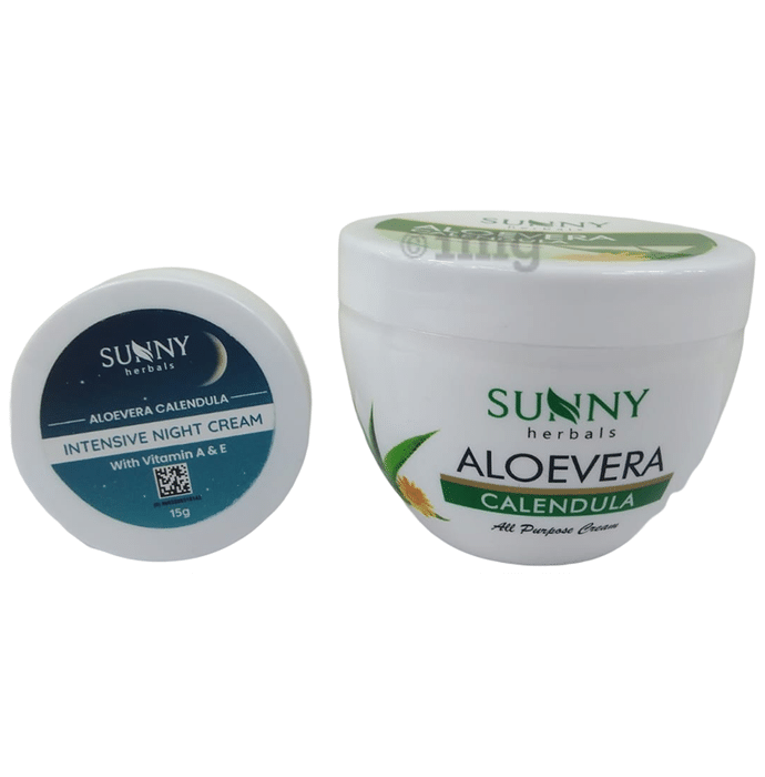 Sunny Herbals Aloevera Calendula Cream with Aloevera Calendula Intensive Night Cream Free