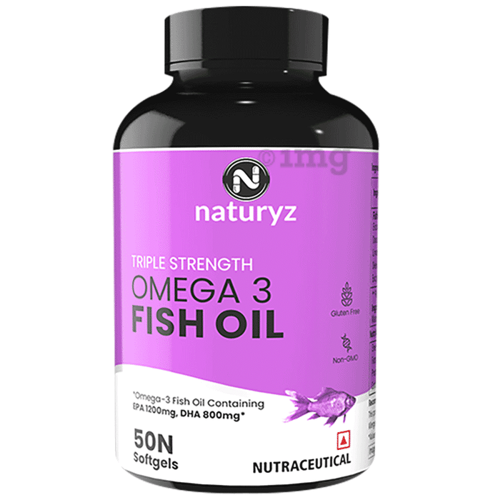 Naturyz Triple Strength Omega 3 Fish Oil with EPA 1200mg, DHA 800mg Softgel Capsule