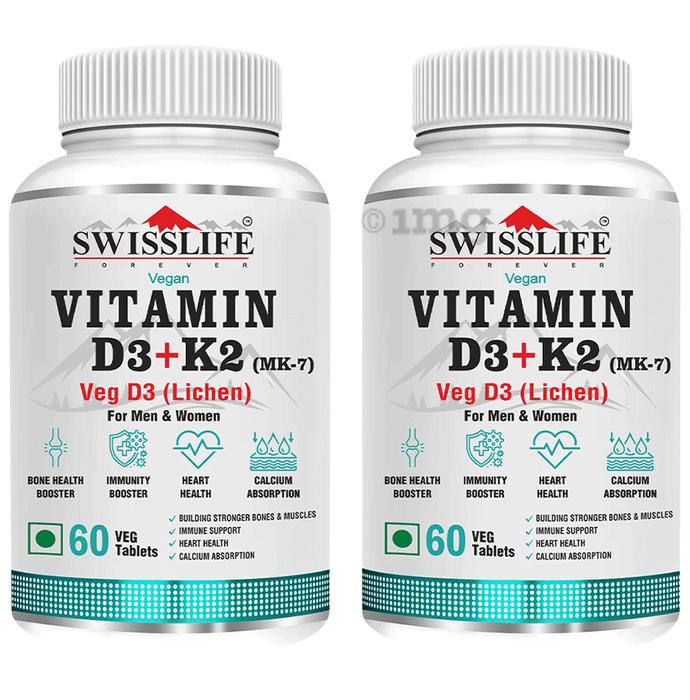 SWISSLIFE FOREVER Vitamin D3 + K2 Veg Tablet (60 Each)