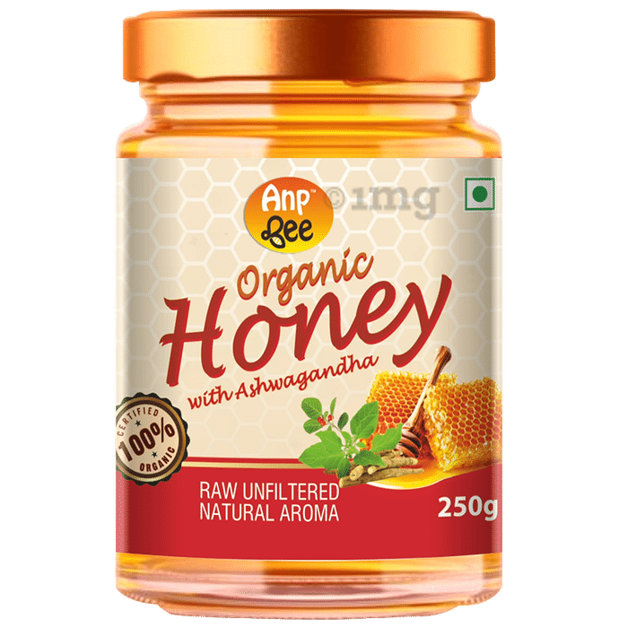 Anp Bee Organic Honey with Ashwagandha (250gm Each) Raw Unfiltered