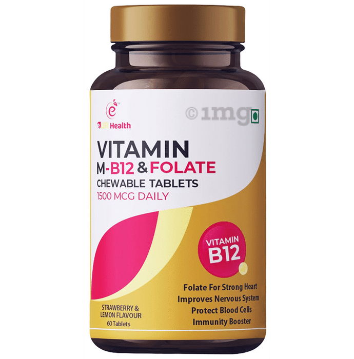 Eur Health Vitamin M-B12 & Folate Chewable Tablet Strawberry & Lemon