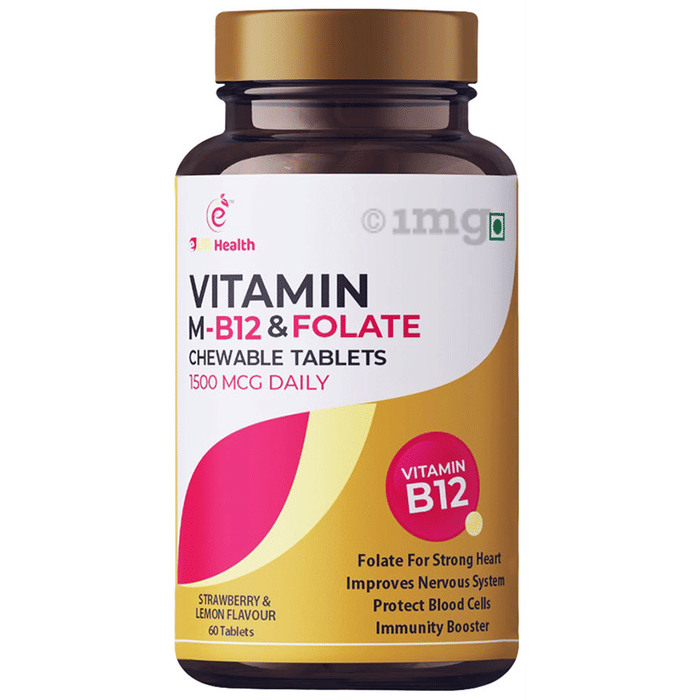 Eur Health Vitamin MB12 & Folate Chewable Tablet Strawberry & Lemon Buy bottle of 60.0
