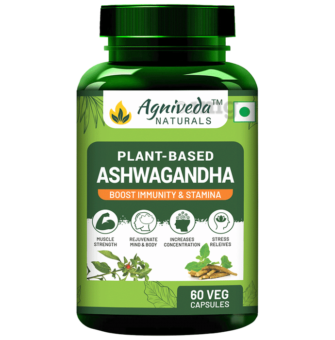 Agniveda Naturals Plant-Based Ashwagandha Veg Capsules