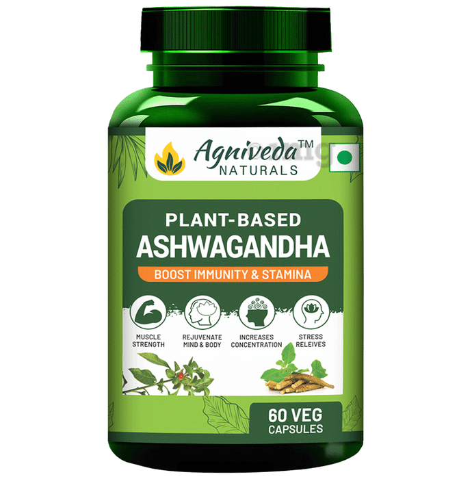 Agniveda Naturals Plant-Based Ashwagandha Veg Capsules