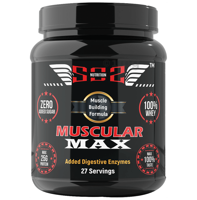 SOS Nutrition Muscular Max Whey Protein Powder for Men Powder Belgian Rich Chocolate
