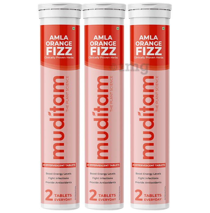 Muditam Ayurveda Amla Orange Fizz Effervescent Tablet (20 Each)