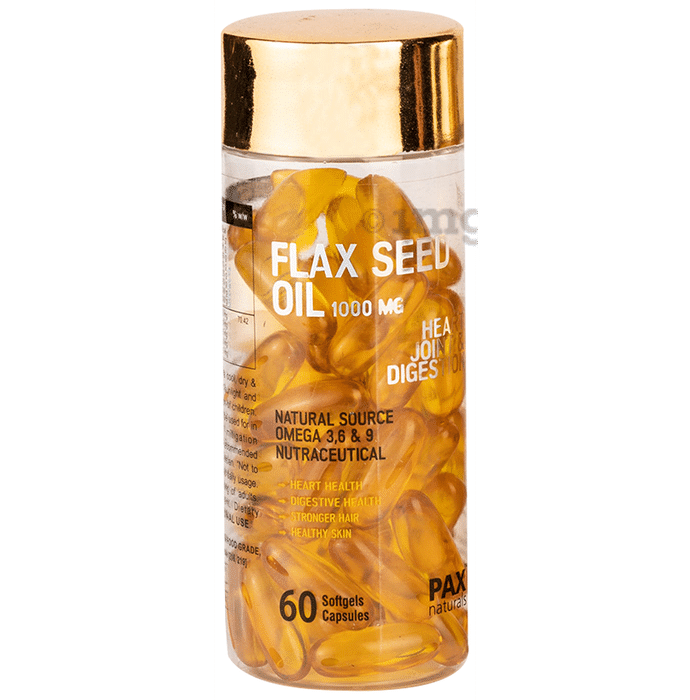 Pax Naturals Flax Seed Oil 1000mg Softgel Capsule