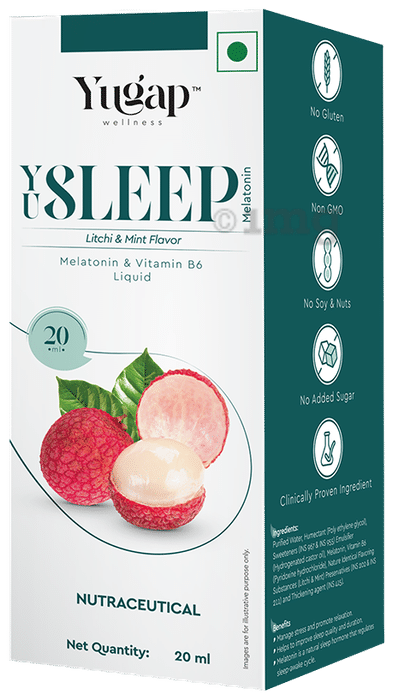 Yugap YuSleep Melatonin & Vitamin B6 Liquid Litchi and Mint