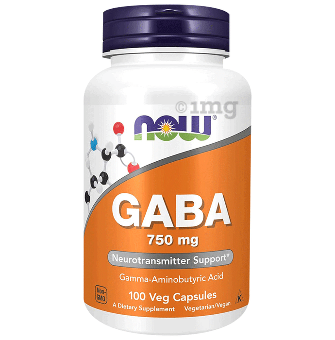 Now Foods GABA (Gamma Aminobutric Acid) 750mg for Neurotransmitter Support | Vegetarian Capsule