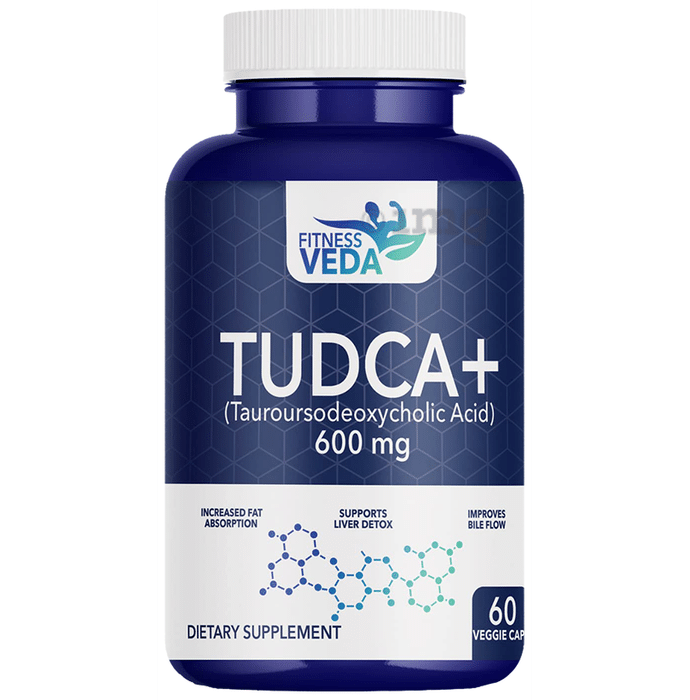 FitnessVeda Tudca+(Tauroursodeoxycholic Acid) 600mg Veggie Cap