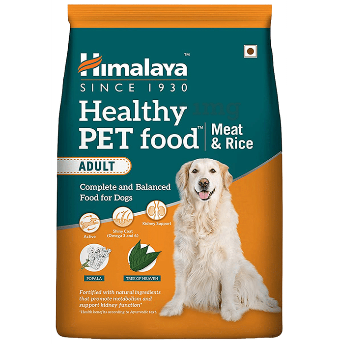 Himalaya Healthy Pet Food for Adult Dogs | With Omega 3 & 6 for Shiny Coat, Kidney Support & Energy | Meat & Rice