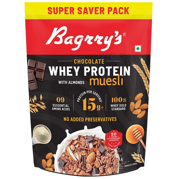 Bagrry's Chocolate Whey Protein with Almonds Muesli
