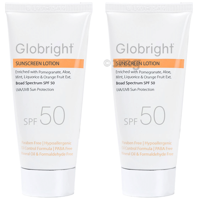 Globright Sunscreen Lotion SPF 50 (50ml Each)