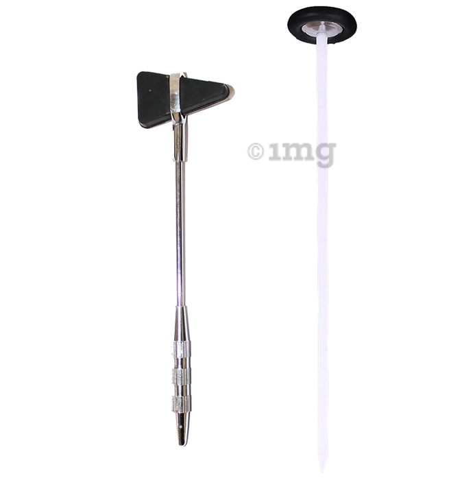 Fidelis Healthcare Combo Pack of Chrome Plated Percussion Knee Hammer Taylor Model & Circular Hammer Queen Square Pattern