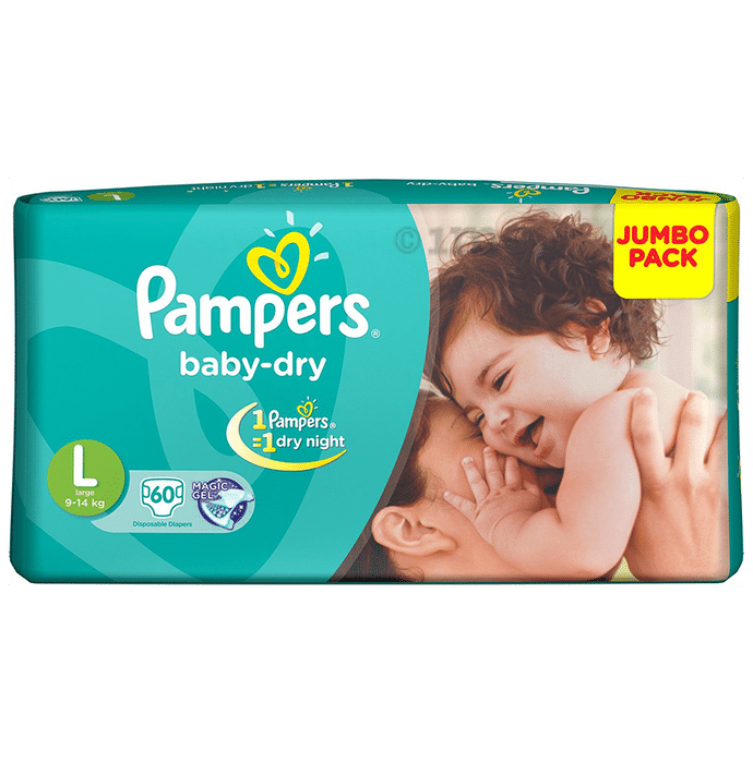 Buy Pampers BabyDry Pants Large  64 Pieces Online at TotsCart