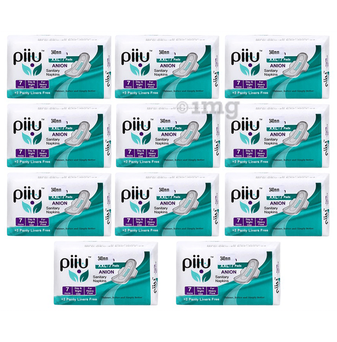Piiu Anion Sanitary Pads (7 Each) with 2 Panty Liner Free XXL