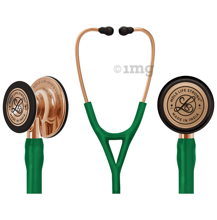 MDLS Life Strong Cardiology IV Rose Gold Stethoscope Green