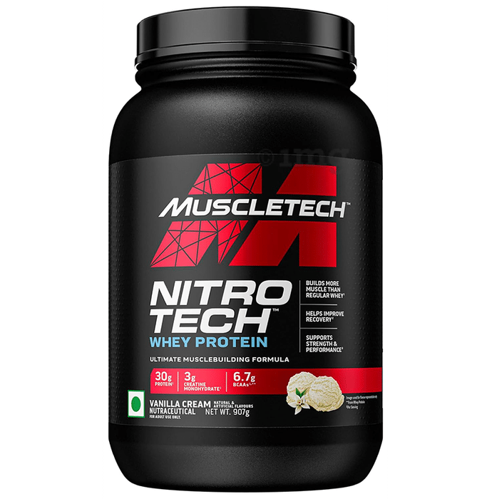 Muscletech Nitro Tech Whey Protein Powder Vanilla Cream