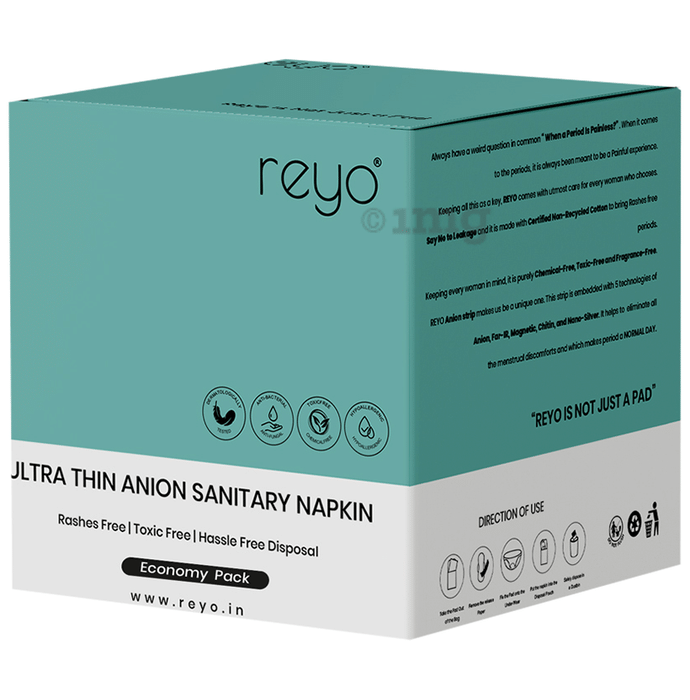 Reyo Ultra Thin Anion Sanitary Napkin Economy Pack Pads Large