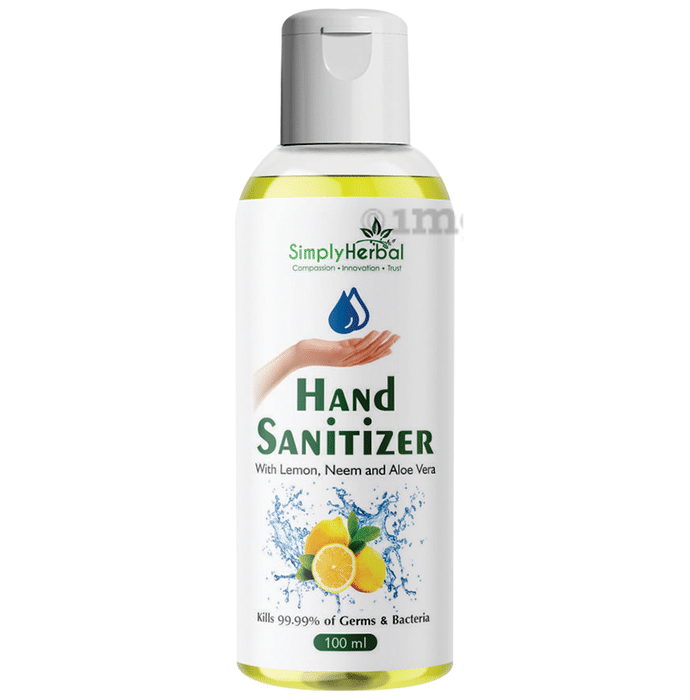 Simply Herbal Hand Sanitizer with Lemon,Neem & Aloevera Kills 99.99% Germs & Bacteria Sanitizer