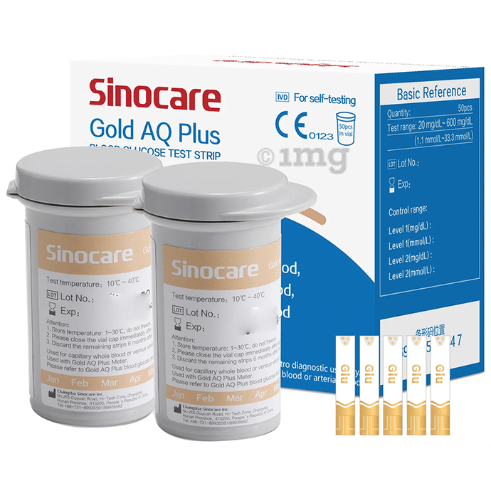 Sinocare Sinocare Gold AQ Plus Test Strip with  Lancets (50 Each)