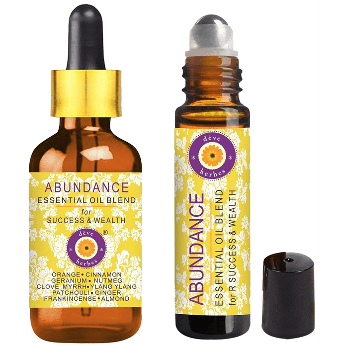 Deve Herbes Combo Pack of Abundance Essential Oil Blend 10ml & Abundance Essential Oil Blend 5ml Roll-On Bottle