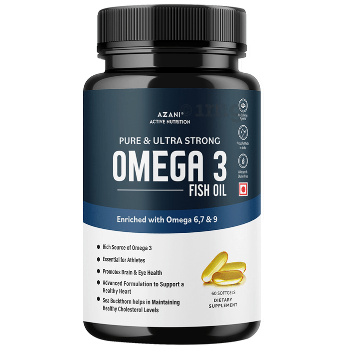 Azani Active Nutrition Pure & Ultra Strong Omega 3 Fish Oil Softgel