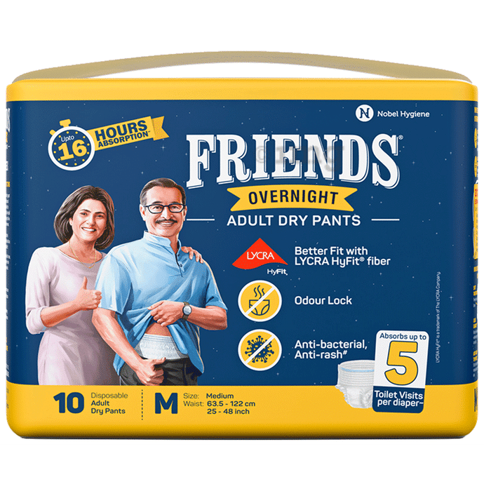 Friends Overnight Adult Unisex Diaper Pants (10 Each) Medium