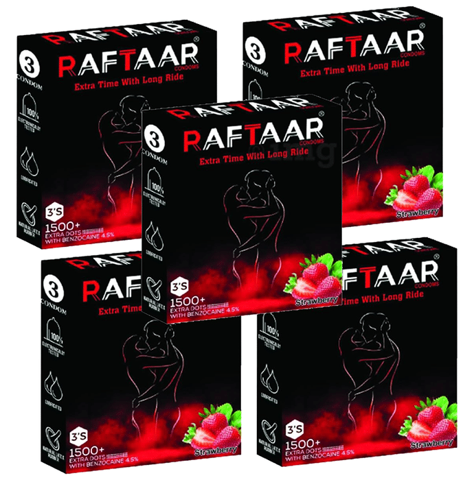Raftaar Condom (3 Each) Strawberry