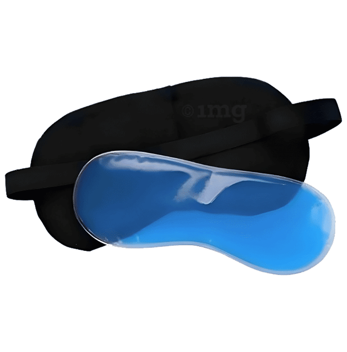 Healthtrek Sleeping Eye Mask with Cooling Gel Insert for Tired Eyes Black