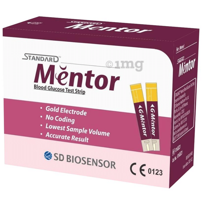 Standard Mentor Blood Glucose Test Strips (Only Strips)