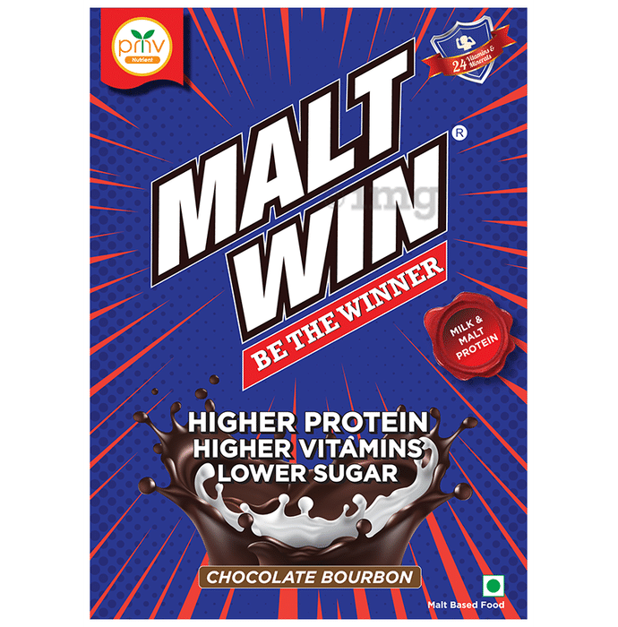 Maltwin Drink for Kids - 100% Barley Malt & Milk for Growth & Immunity Powder Chocolate Bourbon