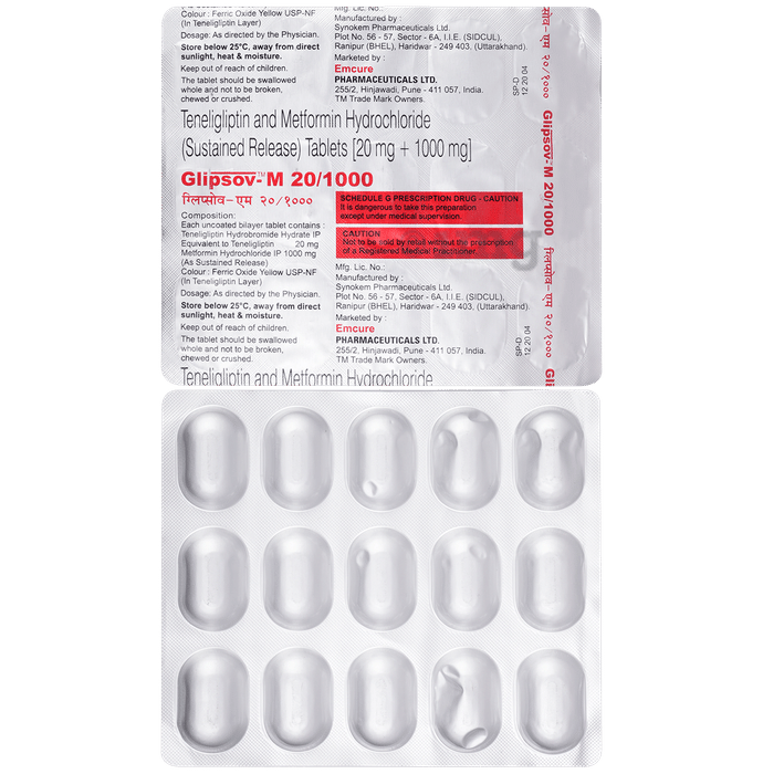Glipsov M 1000mg/20mg Tablet SR