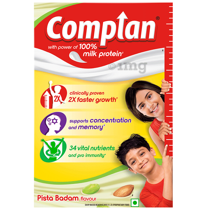Complan Nutrition Drink Powder for Children | Nutrition Drink for Kids with Protein & 34 Vital Nutrients | Pista Badam