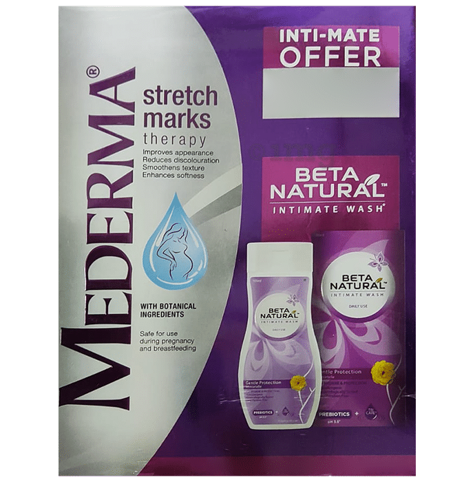 Mederma Stretch Marks Therapy | Paraben-Free Cream with Beta Natural Intimate Wash 100ml Free
