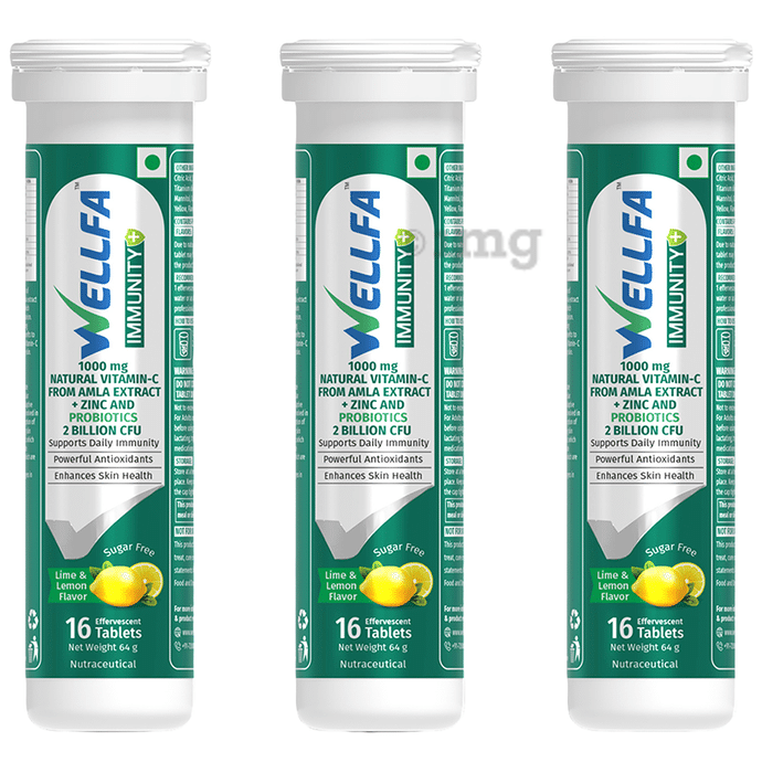 Wellfa Immunity + Effervescent Tablet (16 Each) Lime & Lemon