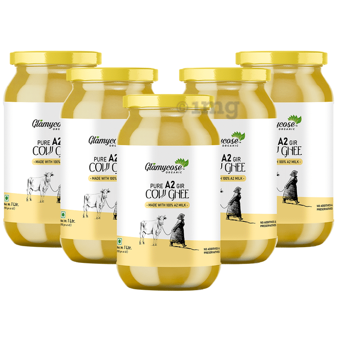 Glamycose Organic Pure A2 Gir Cow Ghee (1 Ltr Each)