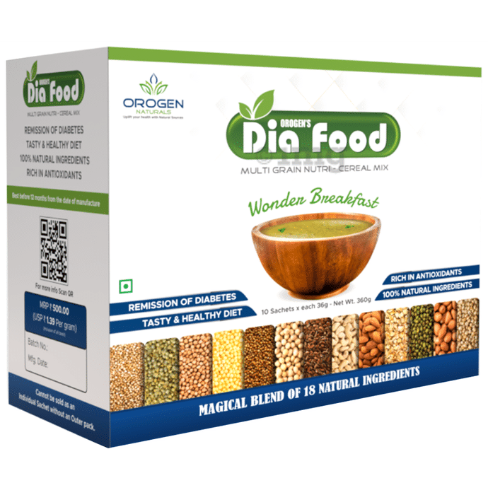 Dia Food Multi Grain Nutri -Cereal Mix Sachets (10 Each)