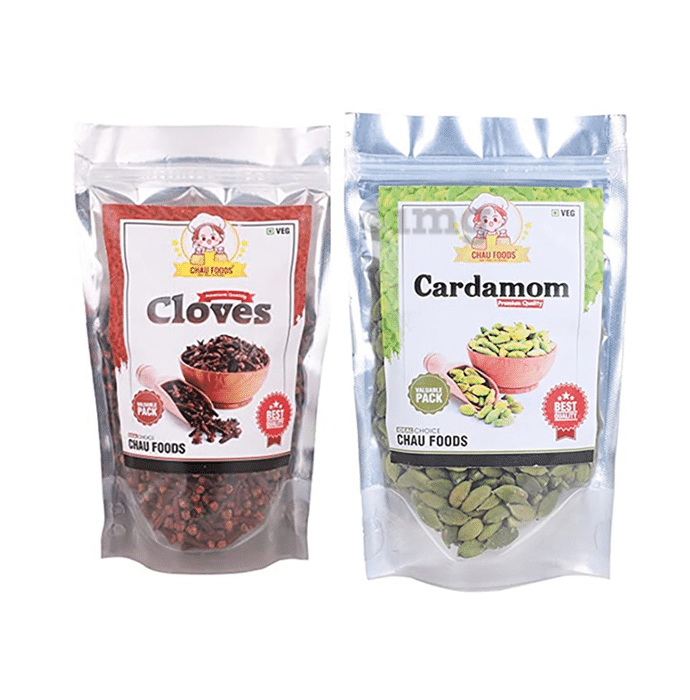 Chau Foods Combo Pack of Cloves & Cardamom (100gm Each)