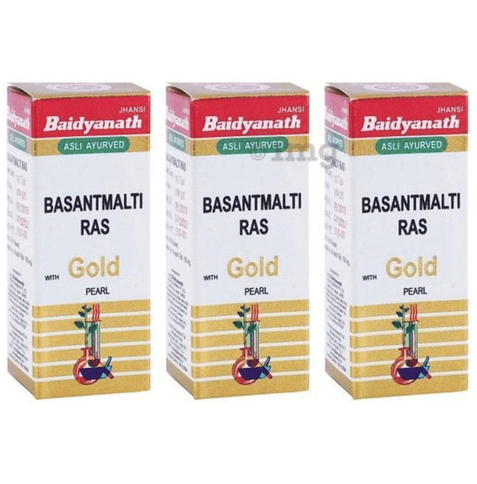 Baidyanath (Jhansi) Basant Malti Ras with Gold Pearl Tablets (25 Each)