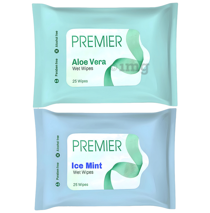 Premier Wipes (25 Each) Ice Mint and Aloe Vera